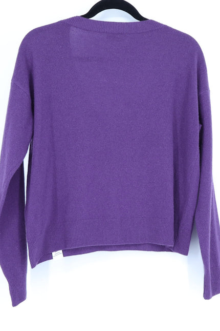 OTTOD'AME V Neck Sweater Purple Cashmere Wool Long Sleeve Pullover Women's 4/S