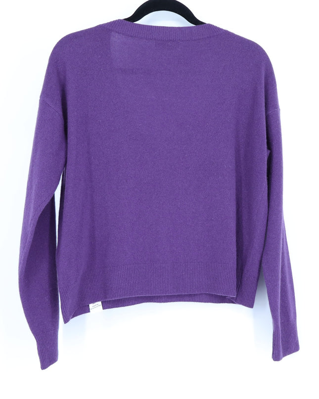 OTTOD'AME V Neck Sweater Purple Cashmere Wool Long Sleeve Pullover Women's 4/S