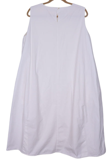 CHEZ VIDALENC Oversized Balloon Shift Dress White Sleeveless Women's 3/ US 6-8