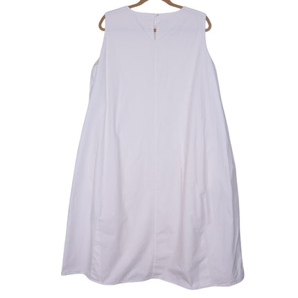 CHEZ VIDALENC Oversized Balloon Shift Dress White Sleeveless Women's 3/ US 6-8