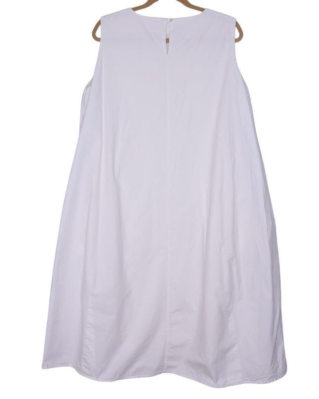 CHEZ VIDALENC Oversized Balloon Shift Dress White Sleeveless Women's 3/ US 6-8