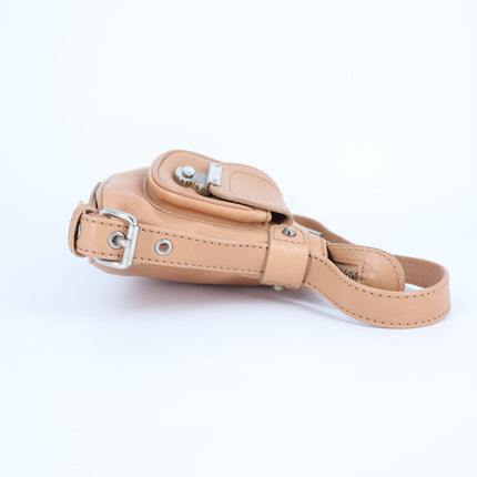 Marc Jacobs Leather Mini Shoulder Bag Beige Tan Y2K Neutrals Pochette