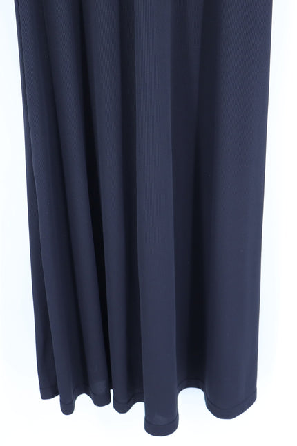 L'ACADEMIE The Esperanza Maxi Dress Black Ribbed Half Sleeve Women's S