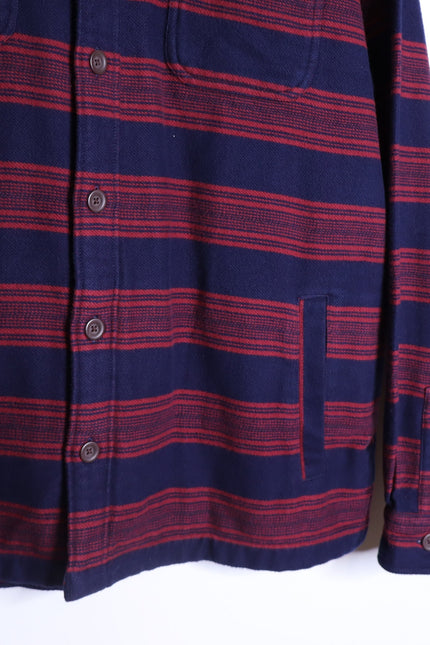 FAHERTY NWT Yukon Brushed Work Shirt Carmine Striped Red Cotton Men's XL