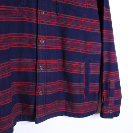 FAHERTY Yukon Brushed Work Shirt NWT Carmine Striped Red Cotton Men's XL