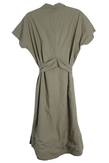 DEREK LAM NWT Mikala Belted Shirt Dress Oregano Green Short Sleeve Women's M