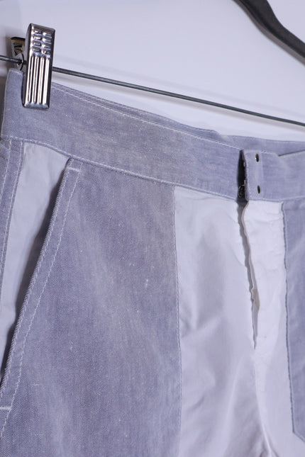 MAISON MARTIN MARGIELA MM6 Patchwork Linen Shorts Blue Casual Women's 38/US 6