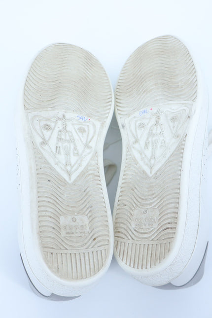 GUCCI Ace Sneaker Interlocking G White Perforated Lace Up Women's 38.5/US 8.5