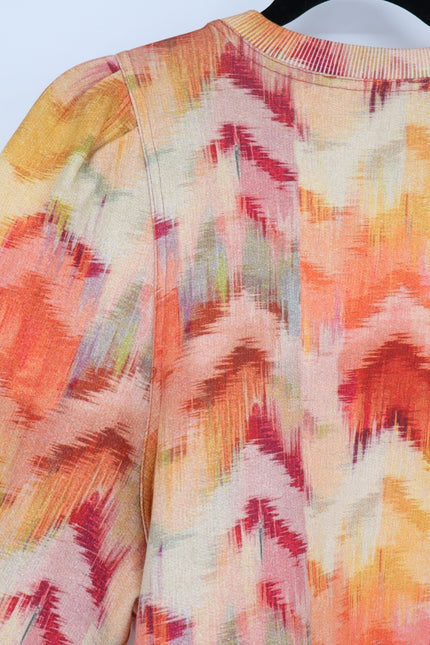 BA&SH Primrose Sweatshirt Ocre Chevron Print Balloon Sleeve Women's S/US 4