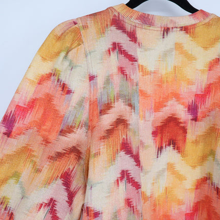 BA&SH Primrose Sweatshirt Ocre Chevron Print Balloon Sleeve Women's S/US 4