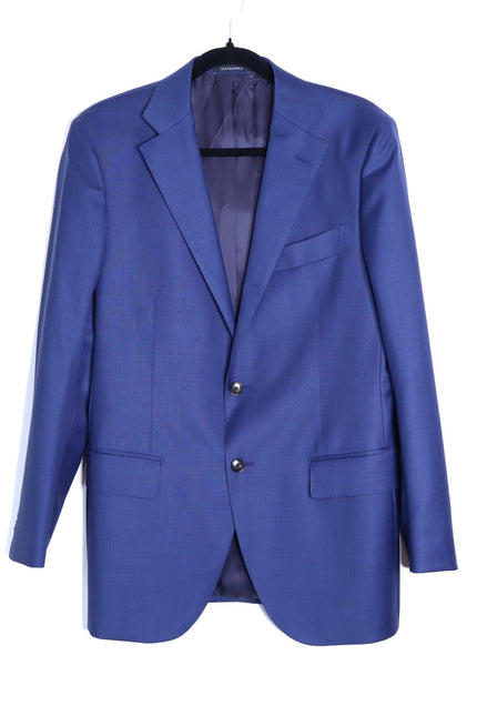 SUITSUPPLY Lazio Slim Sport Coat Mid Blue Wool Single Breasted Men's 50/US 40