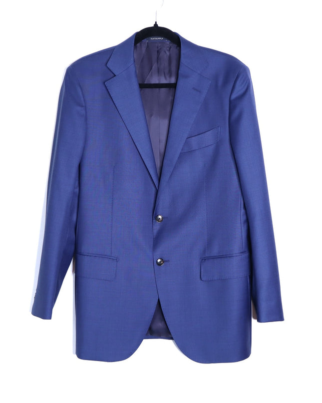 SUITSUPPLY Lazio Slim Sport Coat Mid Blue Wool Single Breasted Men's 50/US 40