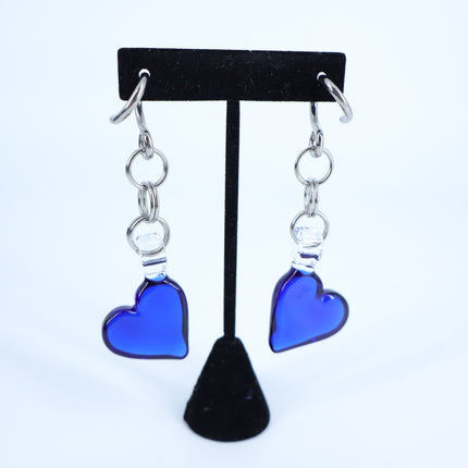 GLASSWEAR STUDIOS Handmade Cobalt Blue Heart Weights 10g/2.5mm Hangers