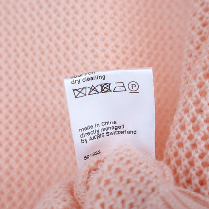 Akris Punto Cutout Neck Wool Knit Sweater Light Peach Short Sleeve Women's 4