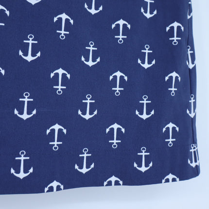 MDC Anchor Print Golf Skort Navy Stretch Pull On Tennis Active Women's 34/US 2