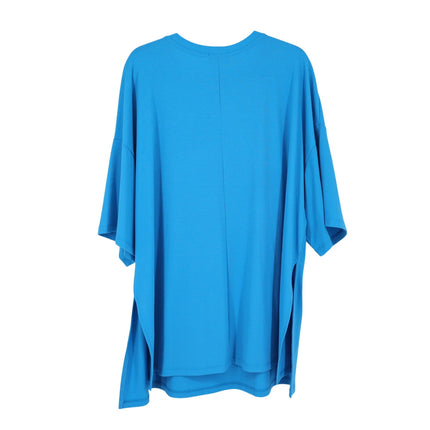 Dressed in Lala Malone Ribbed Oversize T-Shirt Maui Blue NWT Oversized Women's M