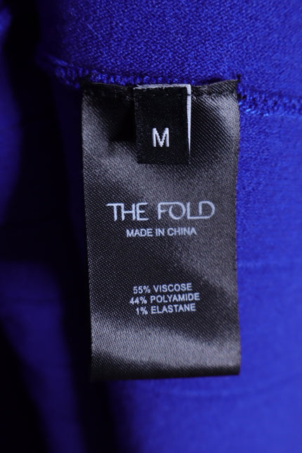 THE FOLD Kinnerton Knitted Dress Cobalt Blue Long Sleeve Knee Length Women's M