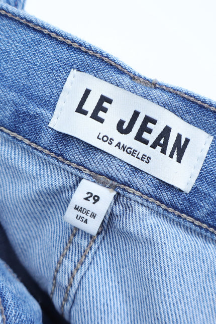 LE JEAN Wide Leg Jeans Blue Light Wash Tie Belt High Rise Women's 29