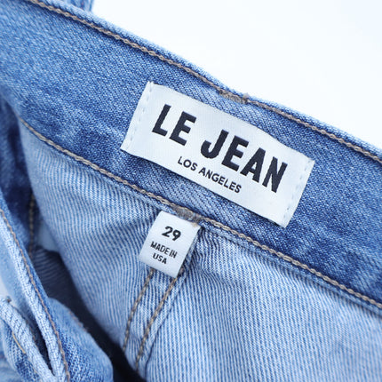 LE JEAN Wide Leg Jeans Blue Light Wash Tie Belt High Rise Women's 29