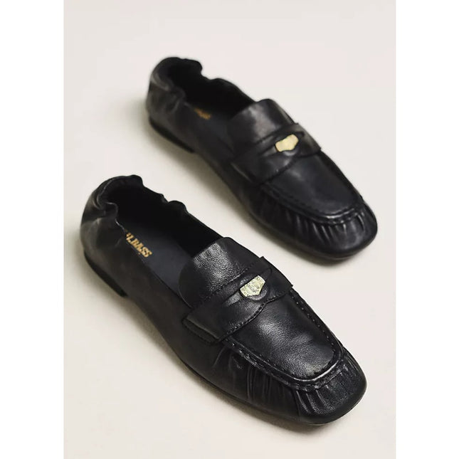 G.H. Bass Rumi Penny Loafers Black Leather Moccasin Slip On Women's 5