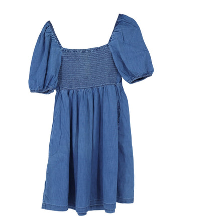 Gap Puff Sleeve Denim Mini Dress Washwell Blue NWT Chambray Women's XSP