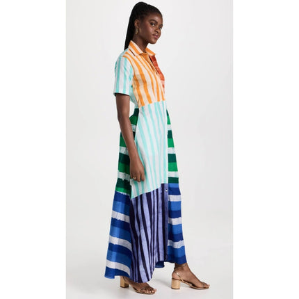 STUDIO 189 Hand Batik Shirt Dress NWT Mixed Print Cotton Multicolor Women's XS