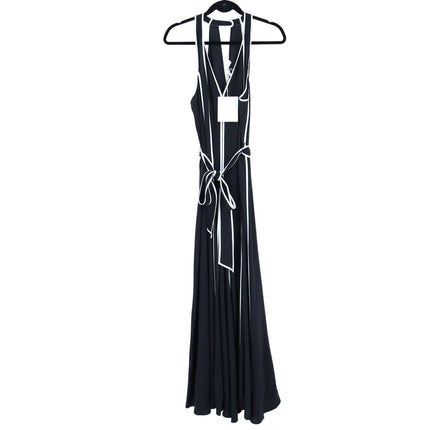 DIANE VON FURSTENBERG Jasper Wide Leg Jumpsuit Black and White NWT Women's L