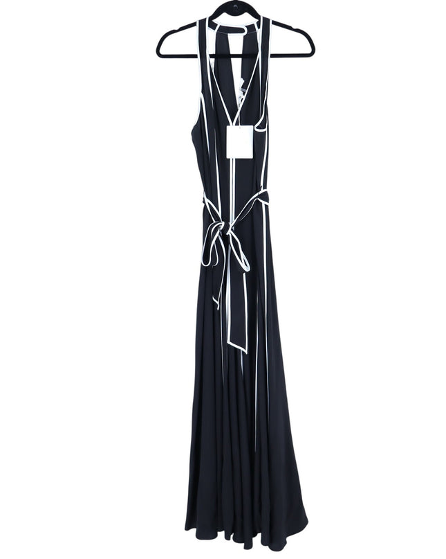 DIANE VON FURSTENBERG Jasper Wide Leg Jumpsuit Black and White NWT Women's L