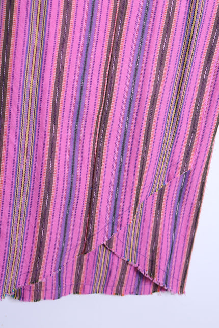 CUCA Falda Striped Woven Wrap Maxi Skirt Pink Multicolor Column Women's OSFM
