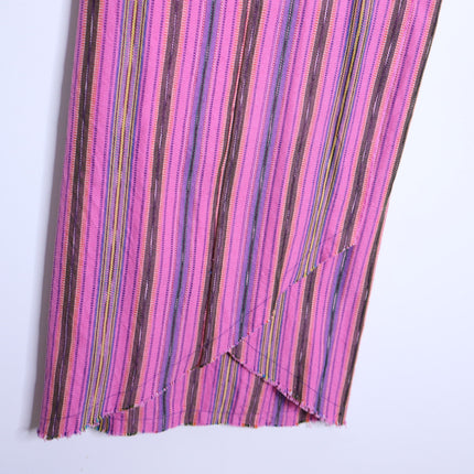 CUCA Falda Striped Woven Wrap Maxi Skirt Pink Multicolor Column Women's OSFM