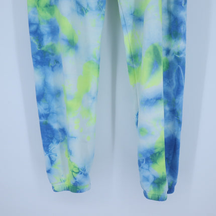 Aviator Nation Tie Dye Jogger Sweatpants Blue and Yellow Pull On Women's S