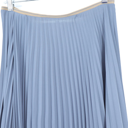 Vince Draped Pleated Midi Skirt Grey Lake Stone Accordion Pull On Midi Women's 4