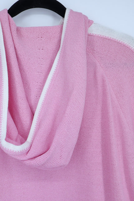 ST. JOHN SPORT Hooded Zip Up Sweater Santana Knit Track Suit Pink Women's L