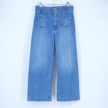Pilcro and the Letterpress Skipper Cropped Jeans Blue Wash Wide Leg Women's 26