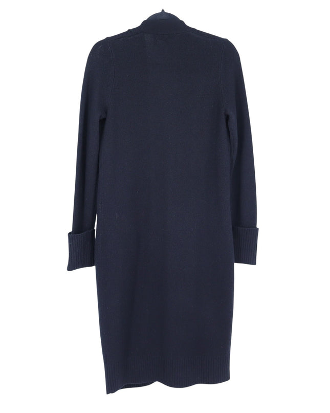 Theory Soft Wool Cashmere Open Long Cardigan Black Fitted Sleeve Women's P/US XS