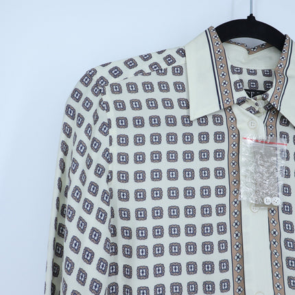 J. Crew Jules Classic Fit Shirt Ivory Foulard Print NWT Button Up Women's 00