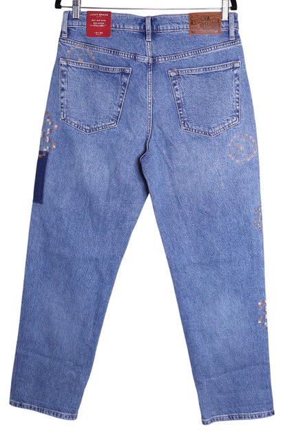 LUCKY NWT Legend Mid Rise Boy Jeans Blue Medium Wash Straight Leg Women's 10