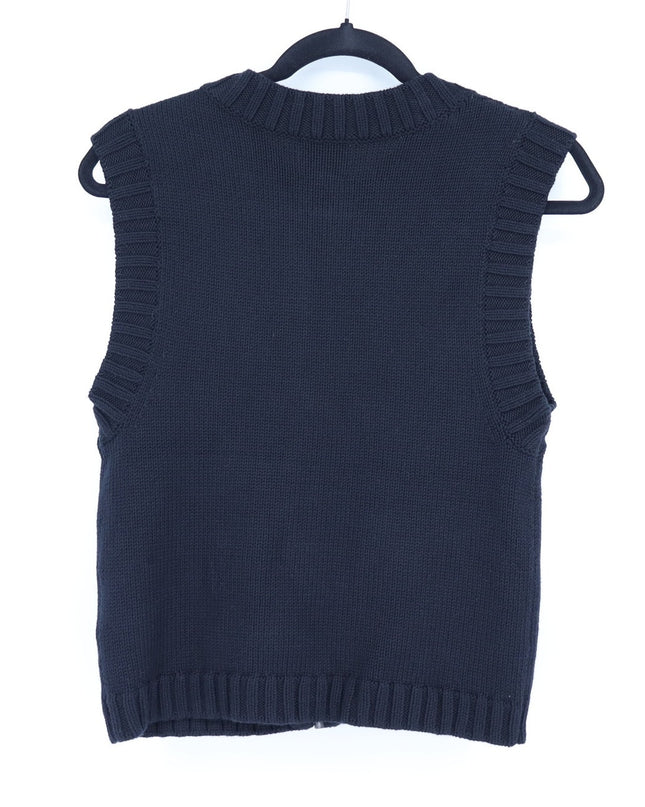 Alp n Rock Carsten Knit Vest Sweater Black NWT Sleeveless Front Zip Women's S