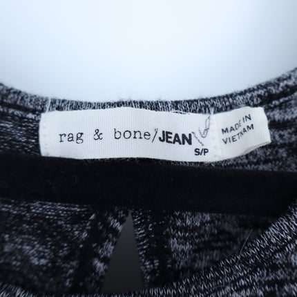 Rag & Bone/Jean Mia Knit Top Heathered Charcoal Gray Wrap Back Women's S