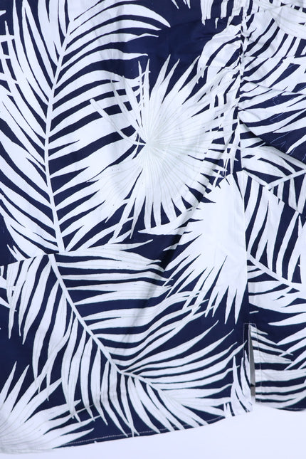 MILLY NWT Maxwell Palm Print Poplin Mini Dress Navy Short Sleeve Women's 6
