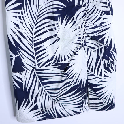 MILLY Maxwell Palm Print Poplin Mini Dress NWT Navy Short Sleeve Women's 6