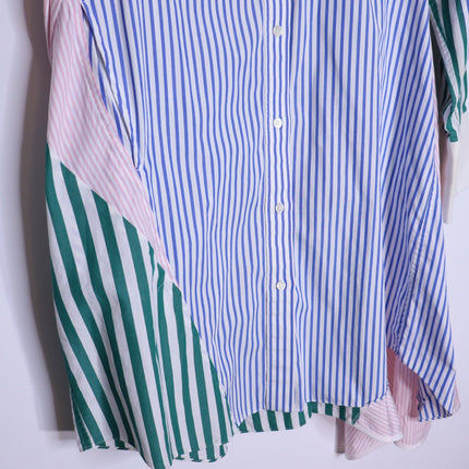 SACAI Asymmetric Patchwork Shirt Dress Art-To-Wear Lagenlook Women's 4/US 12