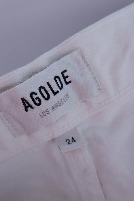 AGOLDE Parker Vintage Straight Jeans Milkshake White Low Slung Women's 24