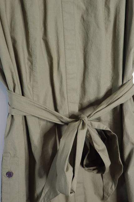 DEREK LAM NWT Mikala Belted Shirt Dress Oregano Green Short Sleeve Women's M