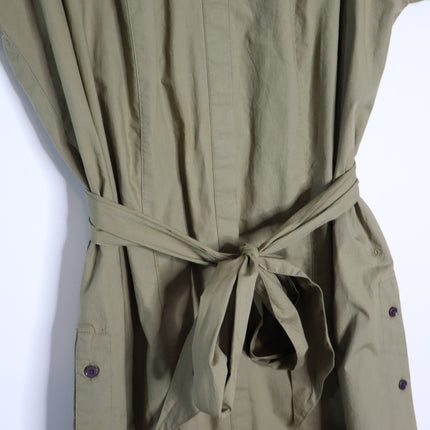 DEREK LAM Mikala Belted Shirt Dress NWT Oregano Green Short Sleeve Women's M