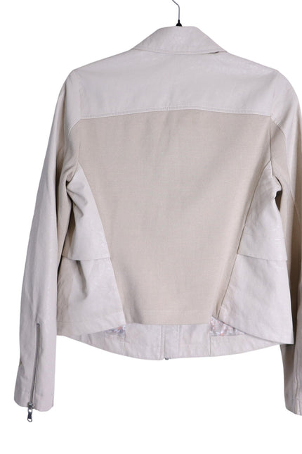 BY ANTHROPOLOGIE Marcail Faux Leather Anorak Jacket Beige Long Sleeve Women's S