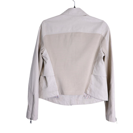 BY ANTHROPOLOGIE Marcail Faux Leather Anorak Jacket Beige Long Sleeve Women's S
