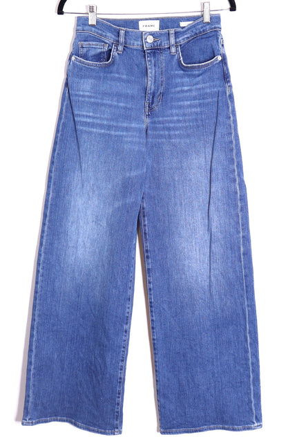 FRAME Le Slim Palazzo Jeans Drizzle Medium Wash Blue High Rise Women's 28