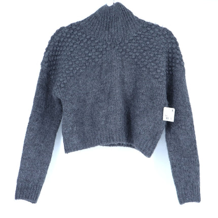 Free People Bradley Pullover Sweater NWT Dark Gray Mohair Textured Women's XS