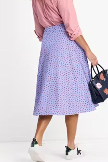 KATE SPADE Spring Time Dot Skirt NWT Midi Cosmic Zen Lavender Red Women's 12